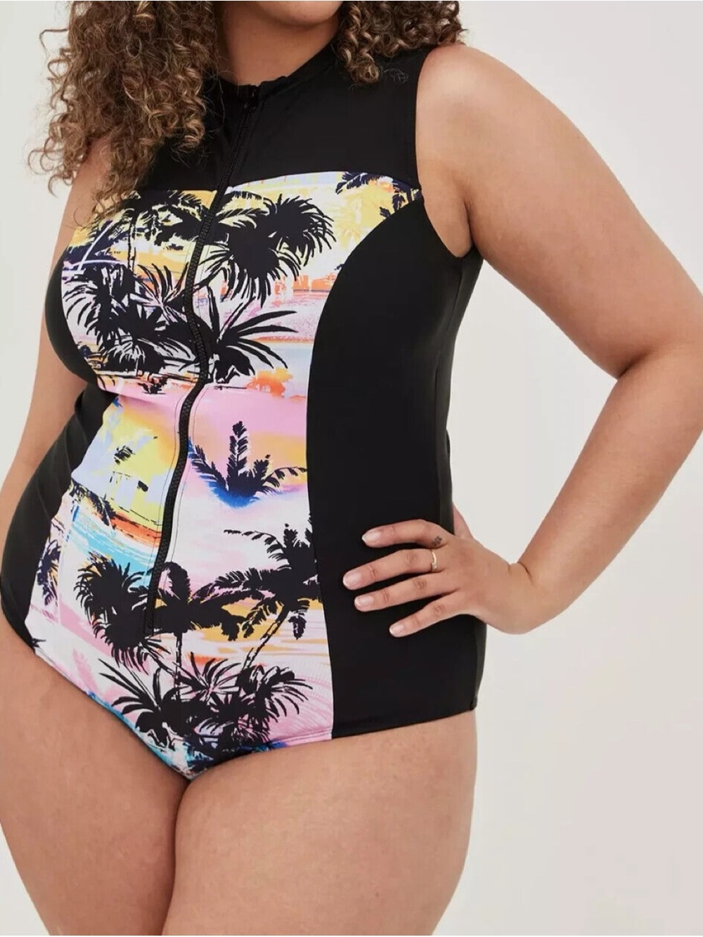 Torrid Active Sleeveless Rashguard One Piece Swimsuit